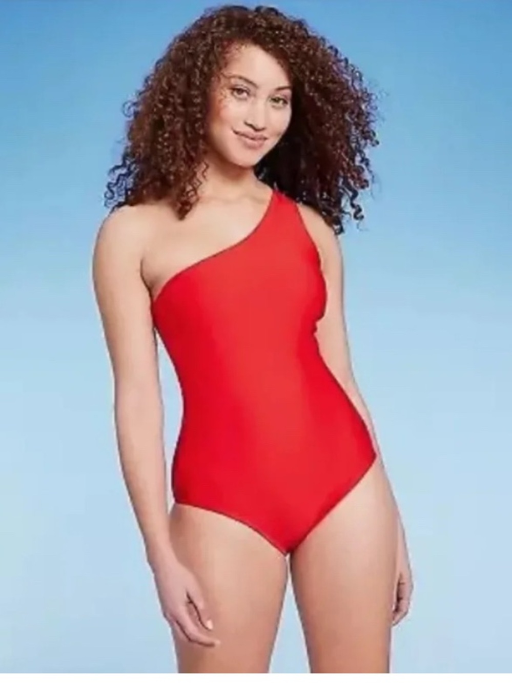 NWT One-Shoulder Red Women's One-Piece Swimsuit